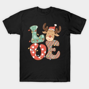 Love Reindeer Christmas Lights T-Shirt